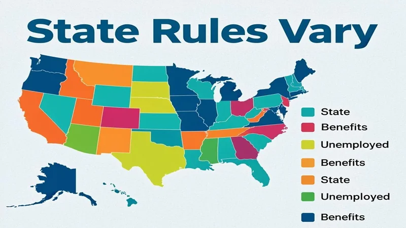 US map showing varying state rules for caregiver unemployment benefits