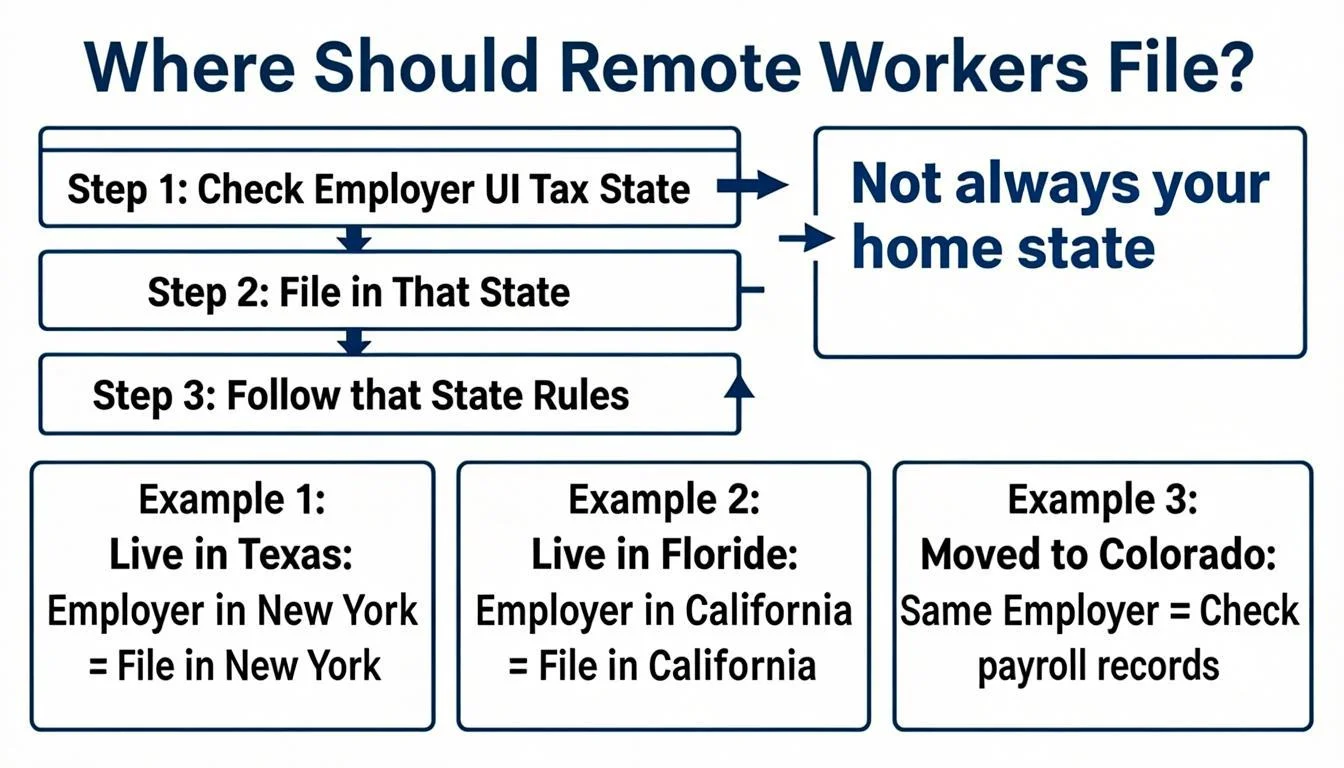 Which state should remote workers file for unemployment