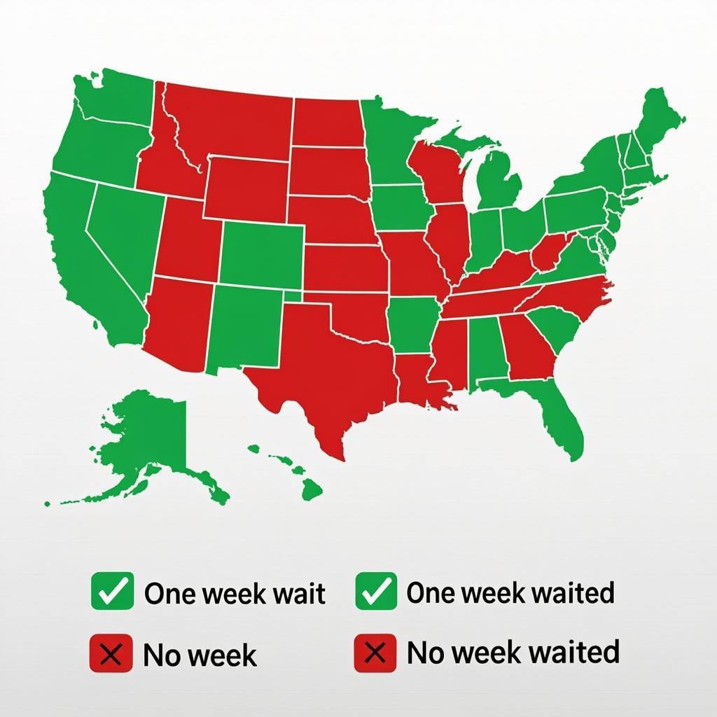 States with and without waiting week for unemployment